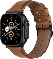 Fullmosa Compatible with Apple Watch Band 42mm 44mm 45mm 46mm 49mm 38mm 40mm 41mm, Leather Replacement Strap for iWatch Ultra SE Series 10/9/8/7/6/5/4/3/2/1