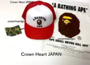 New A Bathing Ape Men's COLLEGE MESH CAP Red