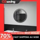 round wall mirror 60 cm silver acrylic crystal tempered glass decor 9449