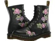Women's Shoes Dr. Martens 1460 VONDA Floral Leather Boots 24722001 BLACK Size 7