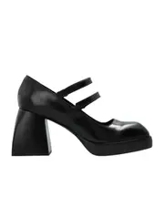 Nodaleto Double Strap Block Heel Pumps 38.5,38,39,40,41 black