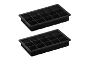 2pc Tempa Quinn Silicone 18cm Mini Square Ice Cube Tray Maker Freezer Mould BLK