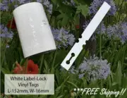 White Self-tie Loop Lock Vinyl Plant Tags - 2 x Rolls of 1000