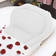 Bath Pillow - Relieve Stress and Rejuvenate - with Neck and Head Rest Support - Ergonomic Shape and Extra Soft Mesh - Bathtub Pillow, Bath Pillows (White)