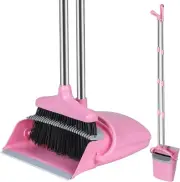 Broom and Dustpan Set, with Combo Set for Home Office Pink