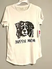 Aussie Mom T Shirt 50/50 S,M,L,XL,2X White