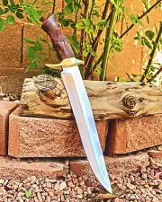Hand Forged Recurve Bowie Knife Large Loveless Styled