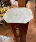 12" Elegant White Quartz Console Bar Coffee Tabl Top Modern Gemstone Room Decors
