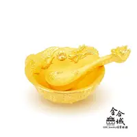 在飛比找momo購物網優惠-【金合城】龍鳳呈祥黃金碗匙擺件(總金重約18.90錢)