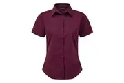 Premier Short Sleeve Poplin Blouse / Plain Work Shirt (Aubergine) - UTRW1092
