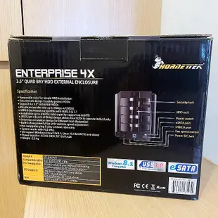 HORNETTEK 3.5吋HDD USB3.0+eSATA 4bay硬碟抽取式外接盒