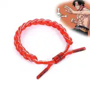 Anime One Piece Braided Adjustable Bracelet Wristband - Ace