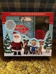 Rudolph the Red-Nosed Reindeer Amigurumi Crochet Kit w/ Yarn, Pattern Book, Hook