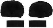 X AUTOHAUX Motorcycle Helmet Accessories Decoration 3D Bear Ears for Motorcycle Bicycle Skiing Helmets Black Plush Stickers 1 Set