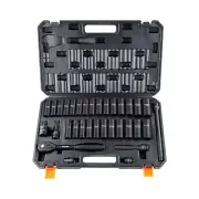 VEVOR 1/2" Drive Impact Socket Set, 33 Piece Socket Set SAE 3/8"-1" and Metric 1