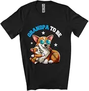 [Generic] Grandpa to Be, Lovely Father's Day Corgi New Grandpa, Pregnancy Announcement Family Unisex T-Shirt