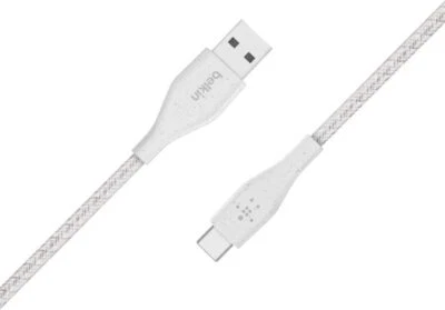 Belkin DuraTek Plus USB C to USB Cable - USB-A Cable W/Leather Strap