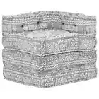 Modular Pouffe Light Grey Fabric Footstool Foot Rest Stool Padded Seat Ottoman