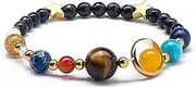 [Clataly] Solar System Bracelet Universe Galaxy Eight Planets Guardian Stars Bracelets Agate Beaded Bracelet Jewelry Gifts for Women and Men