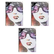 3x Geek Visual Diary Girl In Shades A3 Journal Home School Drawing/Graphic