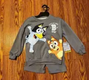 New• Bluey & Bingo Sweatshirt/Shorts Set Boys Size 6/7