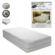 Twin Bed Mattress Cover Zipper Waterproof Plastic Bed Bugs Protector Mites