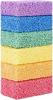 Floam 6 Colors Giant Foam Blocks, Fun Foam Slime for Toddlers Foam Beads Play Kit Modeling Clay for Kids, Preschool Classroom Educational Arts Crafts Fine Moter Skills Toy
