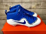 Nike Air Force Trout 4 Pro Men Baseball Cleats Blue White and Black White
