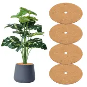 4-Pack 13.8 Inch Coconut Fibers Mulch Ring Tree Protector Mat [Coconut Brown]