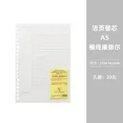 Translucent Plastic A4 / A5 / B5 Loose Leaf Notebook / Refill / Set (Various Designs) 05 - 60 Sheets - A5 Refill - White - One Size