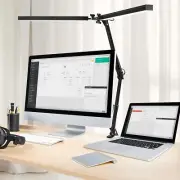 LED Desk Lamp Swing Arm Aluminum Clamp Folding Light Office Study Work 12V 24W