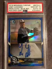 2018 Bowman Chrome 1st Joey Lucchesi Prospect Auto Blue Ref PSA/DNA 10/10POP 1