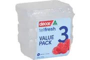Decor Tellfresh Container Set, Oblong 250ml X 3 Pack