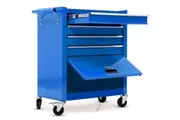BULLET Pro 4 Drawer Tool Box Cabinet Trolley Storage, with 1-Door Toolbox Garage Organiser Set, Blue