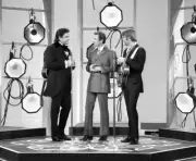 Johnny Cash Mel Tillis Glen Campbell on The Glen Campbell Hour 1970 Old Photo