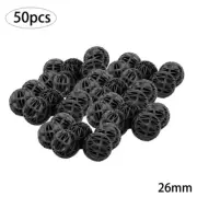 Replaces Bio Filter Balls 50PCS/kit 26mm Media Fish Tank Water Bioballs Black
