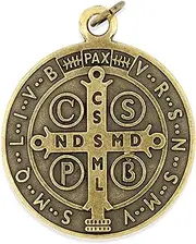 [Vatican Imports] Large Saint Benedict Medal - 2" Diameter (Antique Bronze), Bronze