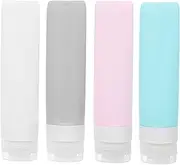 Ipetboom 4Pcs Silicone Travel Toiletries Bottles Leak Liquid Sub Bottles for Shampoo Lotion and More Travel Containers for Easy Storage and Dispensing