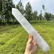 1.54kg Natural Clear Quartz Obelisk Point Quartz Crystal Wand Reiki Tower Decor