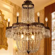 TOCHIC Crystal Chandelier for Dining Room 25" French Empire Crystal Chandelie...