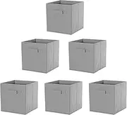 SORTI 27x28x27 CM Grey Gray 6X Pack Foldable Folding Storage Cube Storage Box Bookcase Fabric Cube Toy Organiser Organizer