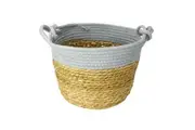 Seagrass Rope Storage Basket Grey