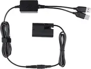 ACK-E6 Dummy Battery Dual USB Power Kit, DR-E6 DC Coupler Camera Battery Kit for Canon EOS 5DS, 5DS R, 5D Mark II, 5D Mark III, 60D, 60Da, 6D, 70D, 7D, 80D DSLR Cameras