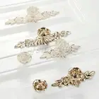 Art Rose Flower Cabinet Wardrobe Knobs Kitchen Cupboard Drawer Door Pull Handles