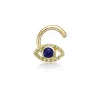 Evil Eye Stud Nose Ring, 10K Yellow Gold, 20 Gauge