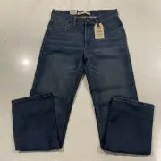 NEW BOYS LEVIS 505 JEANS STRAIGHT LEG Blue Regular Fit Size 16, measures 28x28