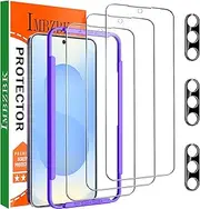 [IMBZBK] 3 Pack Screen Protector for Samsung Galaxy S25 Plus/ S25+ Tempered Glass 3 Pack Camera Lens Protector Accessories, Case Friendly, Support Fingerprint Reader