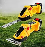 Hedge Trimmer Cordless & Grass Shear, 2 in 1 Handheld Shrub Trimmer Electric Bush Trimmer, Portable Power Hedge Shears & Grass Cutter with 1 Pcs Rechargeable Batterys for Garden & Lawn
