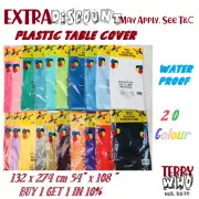 Plastic Table Cloth Colour Rectangle Cover For Wedding Birthday Party 137x274cm