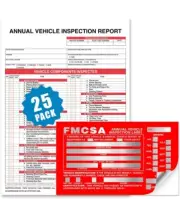Annual Vehicle Inspection Report Form 25-Pk 3-Ply Carbonless & Labels